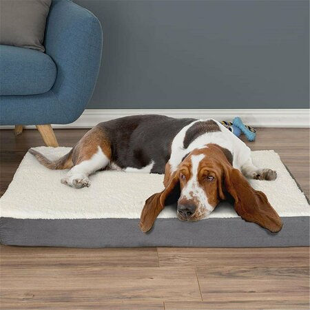 DARETOCARE Orthopedic Sherpa Top Pet Bed with Memory Foam & Removeable Cover - Gray DA3251494